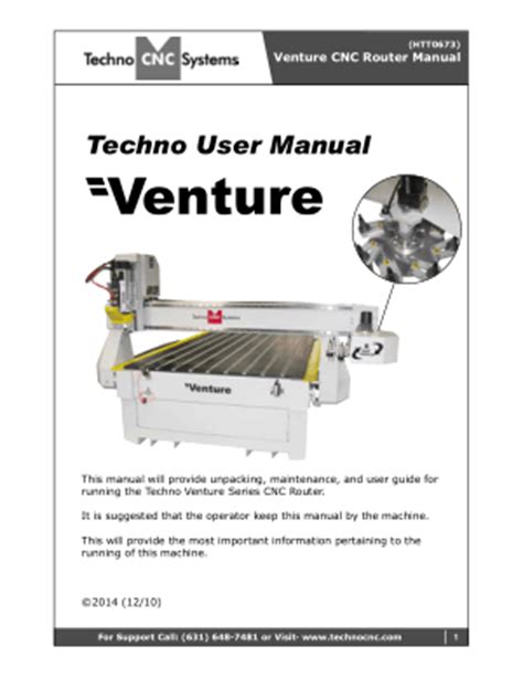 venture cnc|Techno CNC Systems Venture Series User Manual.